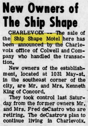 Ship Shape Motel - April 1968 Changes Hands